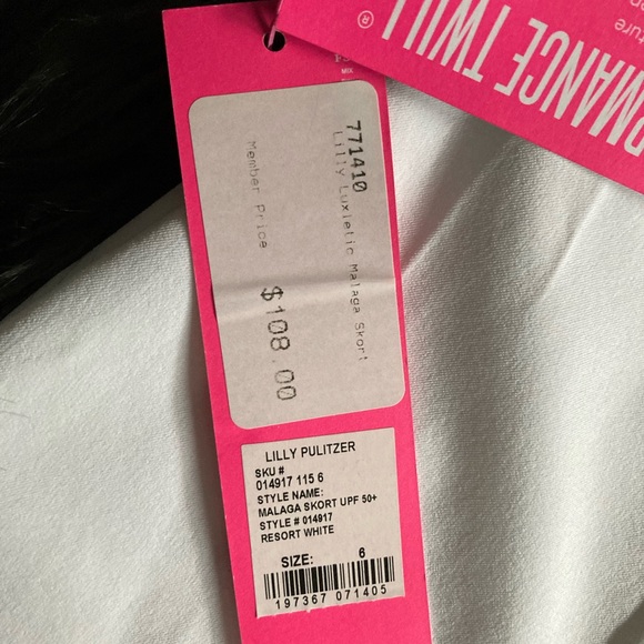 NWT Lilly Pulitzer Luxletic Malaga Skort Size 6 White UPF 50+ Orig $108 Skirt - Picture 5 of 10